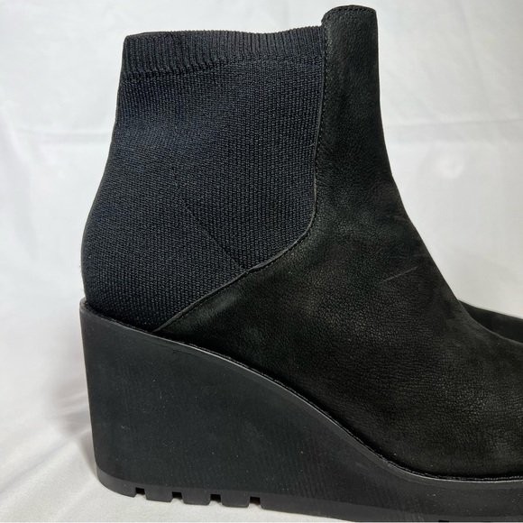 Eileen Fisher Adele Wedge Nubuck Leather Booties Ankle Boots Slip On Size 10 EUC - Picture 5 of 13